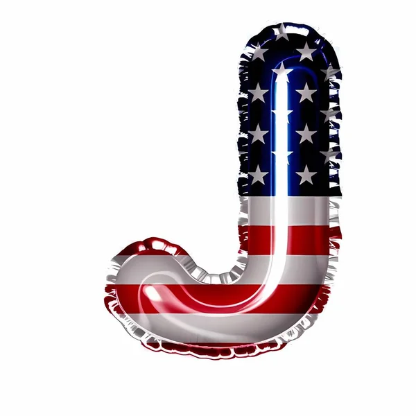 День Рождения Фольги Воздушного Шара Американский Флаг Буква — стоковое фото