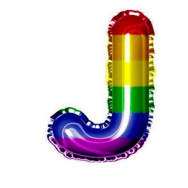 balon folyo gökkuşağı alfabesi harfi