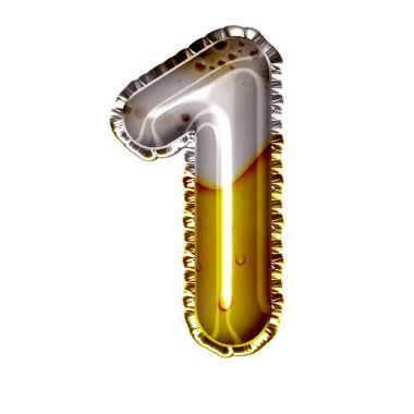 bira stili beyaz üzerine 1 numara