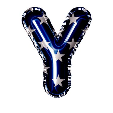 Beyaz üzerinde yıldızlar olan folyo balonu.