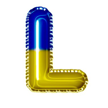 Ukrayna tarzı balon harfi. Beyaz üzerine.