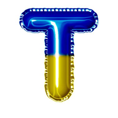 Beyaz üzerine ukraine tarzı balon harfi t