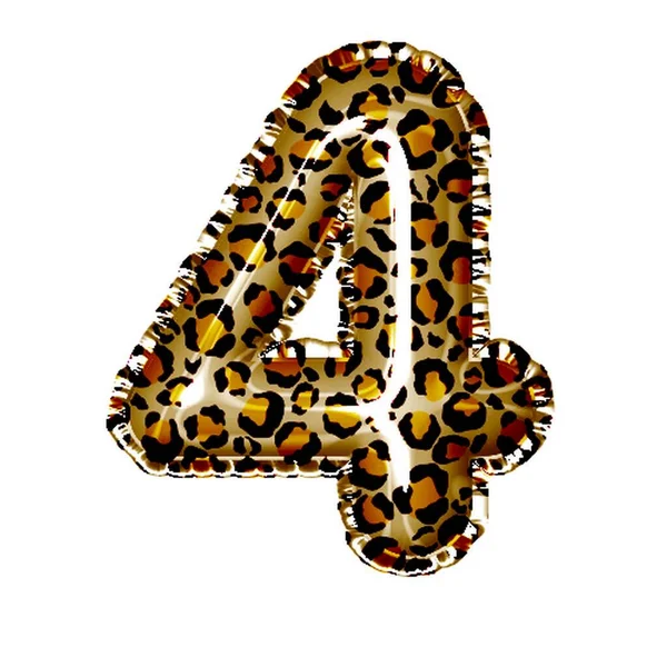 Nummer Leopardenstil Auf Weiß — Stockfoto
