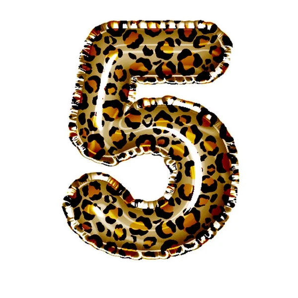 Number Leopard Style White — Stock Photo, Image