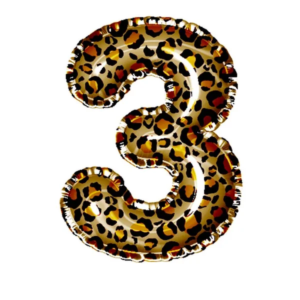 Číslo Leopardím Stylu Bílém — Stock fotografie