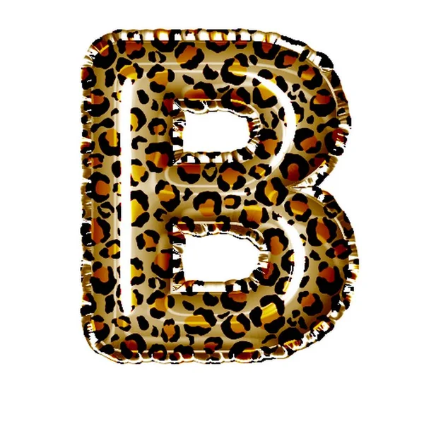 ホワイトのヒョウスタイルの文字B — ストック写真