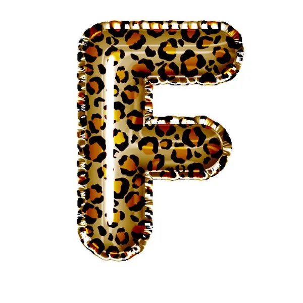 白色的豹纹字母F — 图库照片