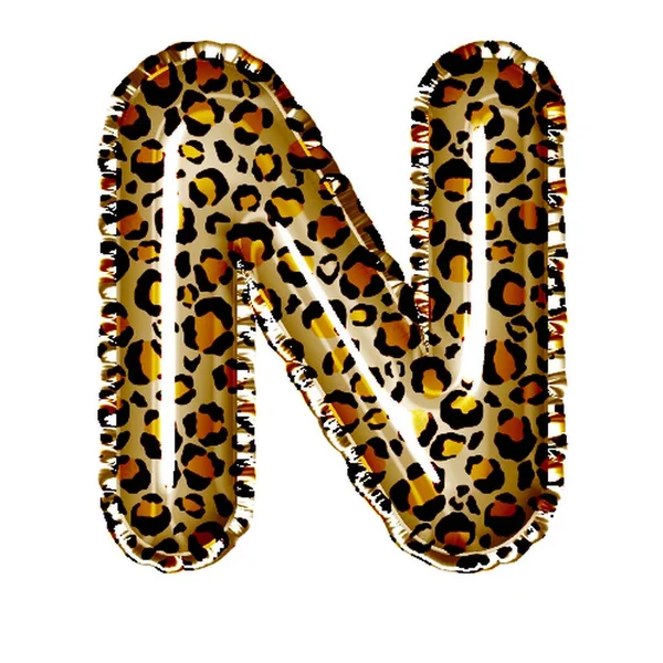Letra Estilo Leopardo Branco — Fotografia de Stock