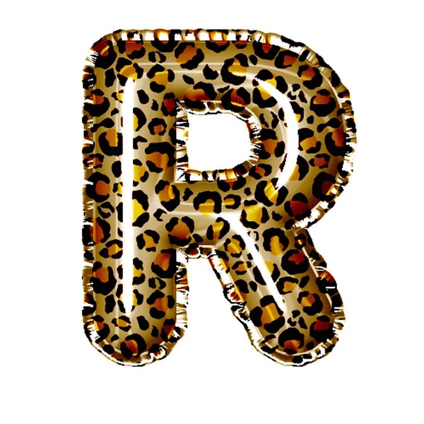 ホワイトのヒョパールスタイルの文字R — ストック写真