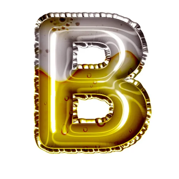 ビールスタイルのバルーン文字B ホワイト — ストック写真
