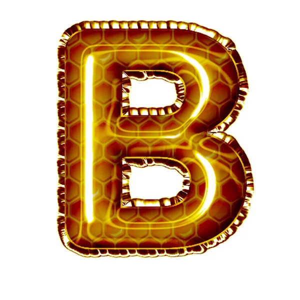 白色的蜂蜜型字母B — 图库照片