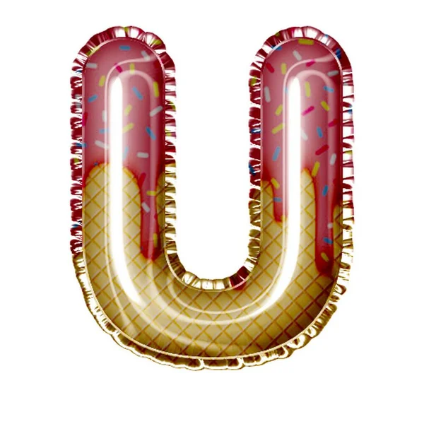 Dondurma şeklinde beyaz harf.