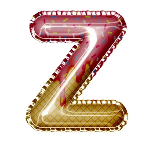 Dondurma şeklinde z harfi beyaz üzerine