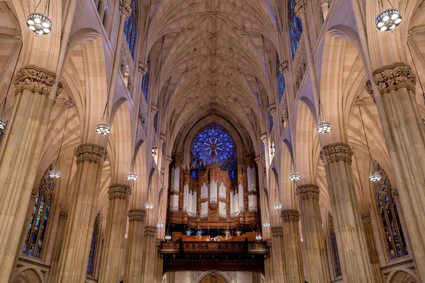 New York February 2020 Patrick Cathedral Interior View Organo Decorated — Stock Photo, Image