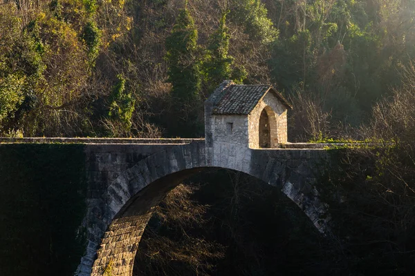 Widok Most Cecco Ponte Cecco Ascoli Piceno Włochy — Zdjęcie stockowe