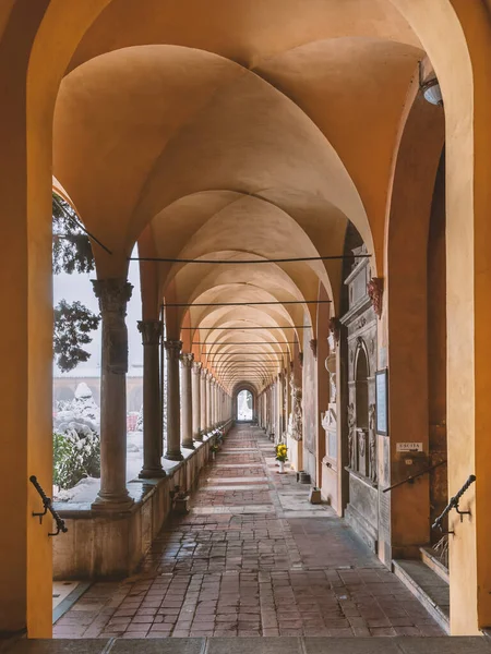 Bologna Italien Certosa Bologna Portico View Snön Ett Före Detta — Stockfoto