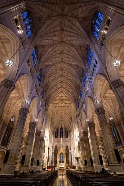 New York February 2020 Patrick Cathedral Interior View Decorated Neo — Stock Photo, Image