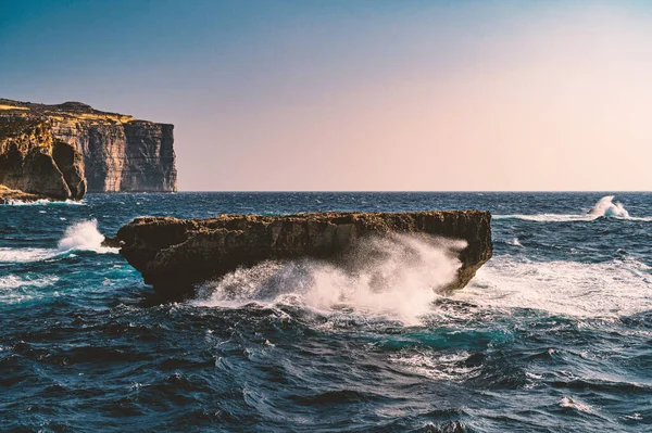 Dwejra Point Panoramatická Krajina San Lawrenz Gozo Malta — Stock fotografie