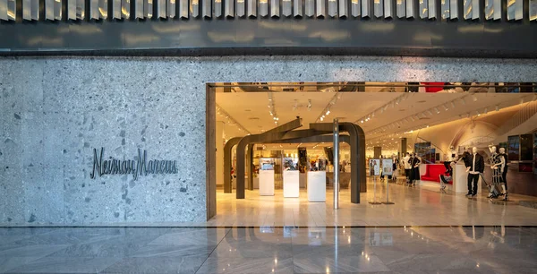 New York February 2020 Neiman Marcus Fashion Store Entrance Hudson — Stock Photo, Image