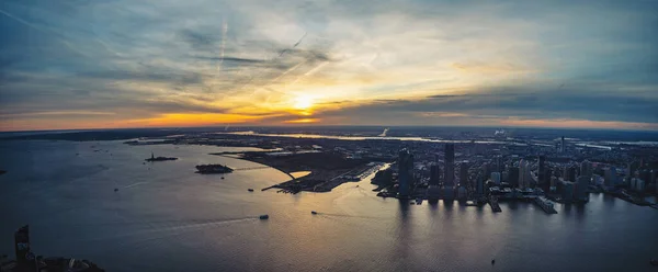 Затока Нью Джерсі Мис Свобода Круїз Порт Небесний Літак Панорамний — стокове фото