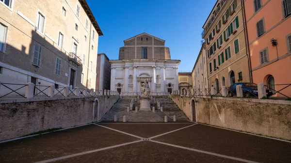 Plac Plebiscito Lub Plac Papieski Kościołem San Domenico Ankonie Region — Zdjęcie stockowe