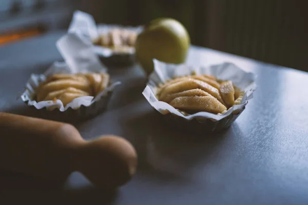 Home Made Apple Pie Close Lifestyle Real Image Selective Focus — Stock Photo, Image