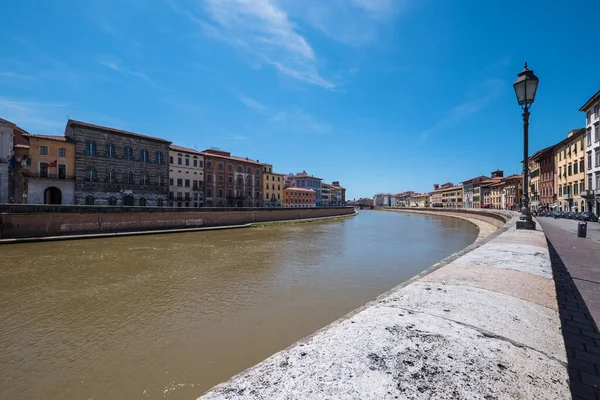 Historisk Över Pisa Vid Floden Arno Toscana Italien — Stockfoto