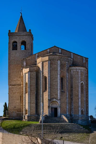 Starý Kostel Santa Maria Della Rocca Pohled Offida Marche Region — Stock fotografie
