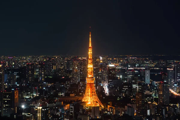 Widok Lotu Ptaka Tokio Wieża Tokio Widok Gród Roppongi Hills — Zdjęcie stockowe