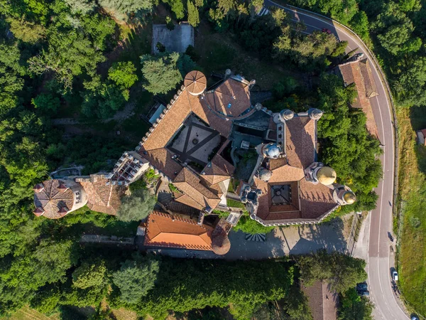 Rocchetta Mattei Castle Top Aerial View House Conte Cesare Mattei — Stock Photo, Image