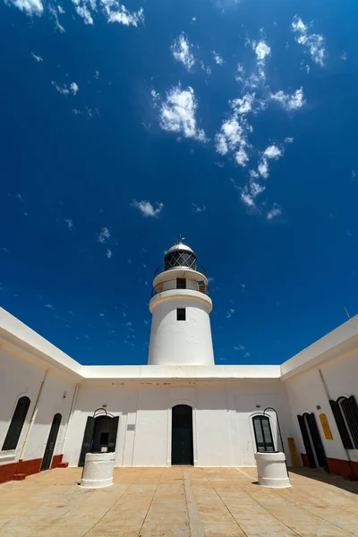Cape Cavalleria Lighthouse Blue Sky Menorca One Balearic Islands Located — Stock Photo, Image