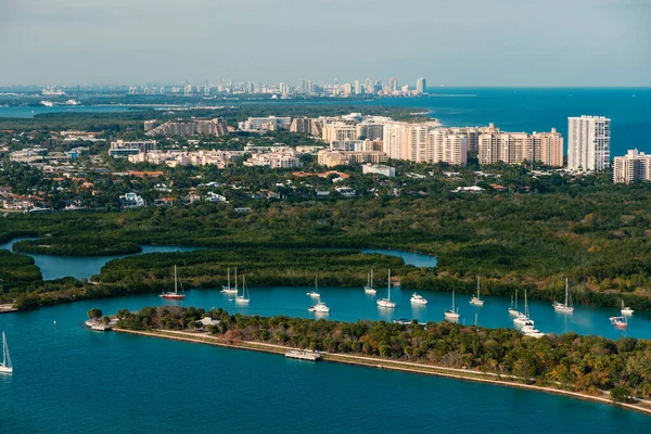 Miami Florida Panoramik Manzaralı Güneşli Bir Günde South Beach Olarak — Stok fotoğraf