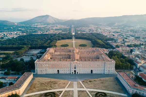 Reggia Caserta Βασιλικό Παλάτι Και Τους Κήπους Αεροφωτογραφία Καζέρτα Ιταλία — Φωτογραφία Αρχείου