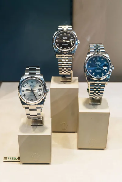 Севиль Испания Июня 2018 Часы Rolex Витрине Магазина Rolex Швейцарский — стоковое фото