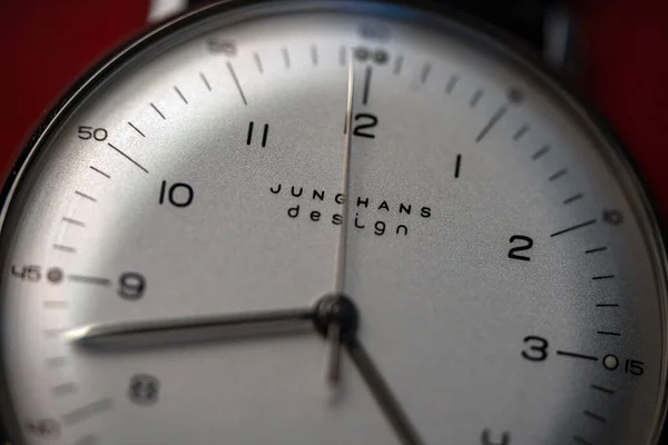 Bologna Italia Abril 2021 Junghans Max Bill Detalle Reloj Mecánico — Foto de Stock