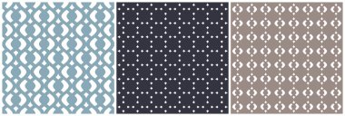 Basit şekilli kusursuz geometrik soyut desenler. Modern tarz arka plan koleksiyonu, yumuşak, doğa renkleri. Ev iç mimarisi, kumaş tasarımı, dekor ve tekstil için tekrarlanan dokular. Eps 10