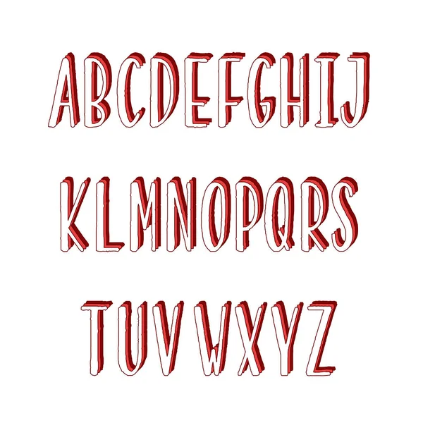 Ручной Узкий Алфавит Радужными Узорами Дизайна — стоковый вектор