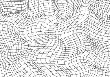 Beyaz arka planda siyah dalgalı çizgiler var. Vektör illüstrasyonu.