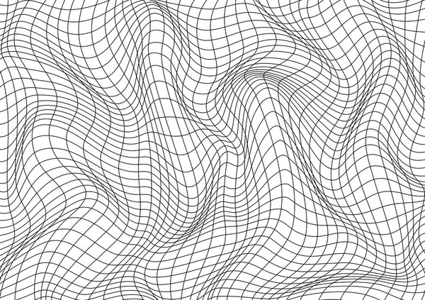Zwarte Golvende Lijnen Patroon Witte Achtergrond Vectorillustratie — Stockvector