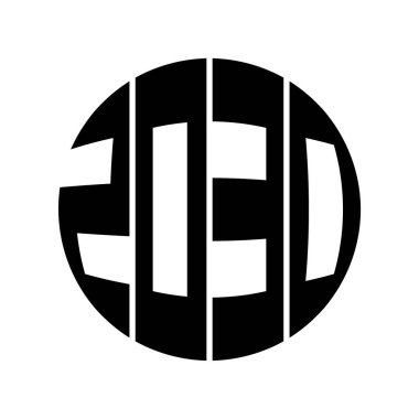 2030 yılı yuvarlak şekilli. Vektör illüstrasyonu