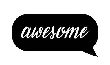 Harika bir alıntıyla konuşma balonu. El çizimi yazı tipi.