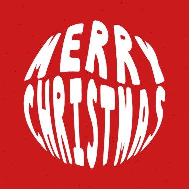 Yuvarlak şekilli mutlu noel mektupları. Vektör illüstrasyonu