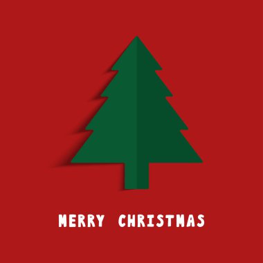 Noel ağacı kağıdı kesiği. Tasarım afişi. Tebrik kartı.