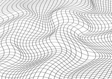 Beyaz arka planda siyah dalgalı çizgiler var. Vektör illüstrasyonu.