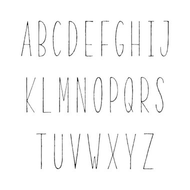 Elle çizilmiş dar alfabesi