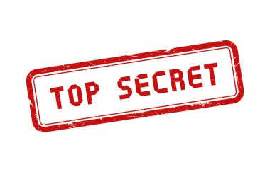 Kırmızı grunge kauçuk damgalı çok gizli. Vektör illüstrasyonu.