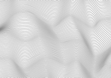 Siyah beyaz soyut arkaplan ve dalgalı çizgiler. Vektör illüstrasyonu.