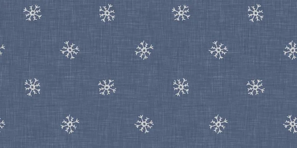 Padrão Linho Tecido Floco Neve Sem Costura Natal Dois Tons — Fotografia de Stock