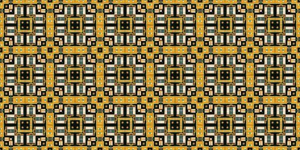 Tradiční Mozaika Dlaždic Bezešvé Okraje Vzor Tisku Fabric Efekt Mexické — Stock fotografie