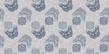 Çiftlik evi mavi kelebeği kusursuz sınır. Ekolojik güzellikler için kırsal Fransız yaban hayatı. Tuhaf lepidopteranın dekoratif tekstilini tekrarla